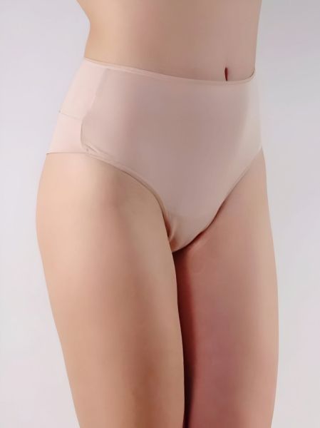 High-waisted cotton brazilian briefs in beige color Cotton comfort